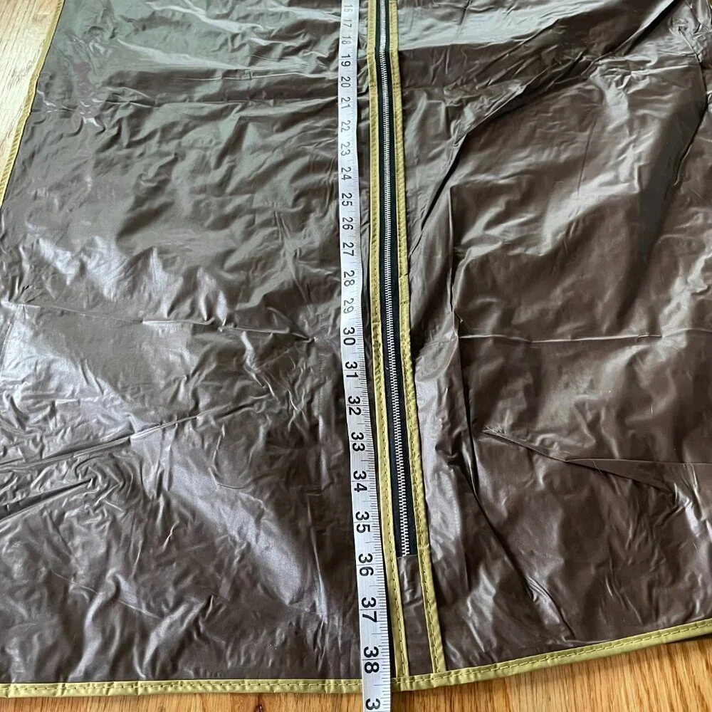Vintage Hurley’s Men’s Shop Garment Bag Zippered Lightweight Vinyl Plastic Brown
